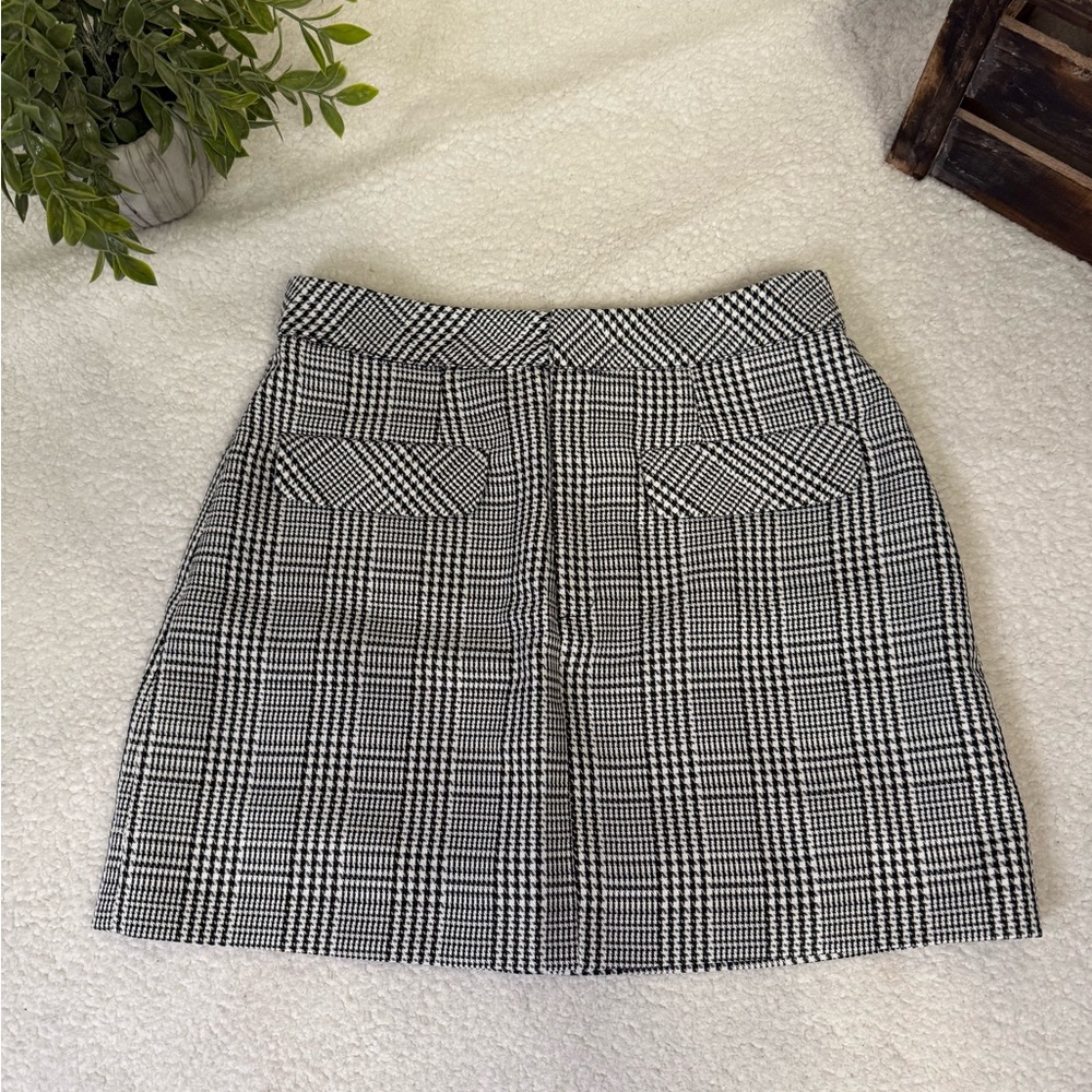 Choosy houndstooth black white mini skirt size 4